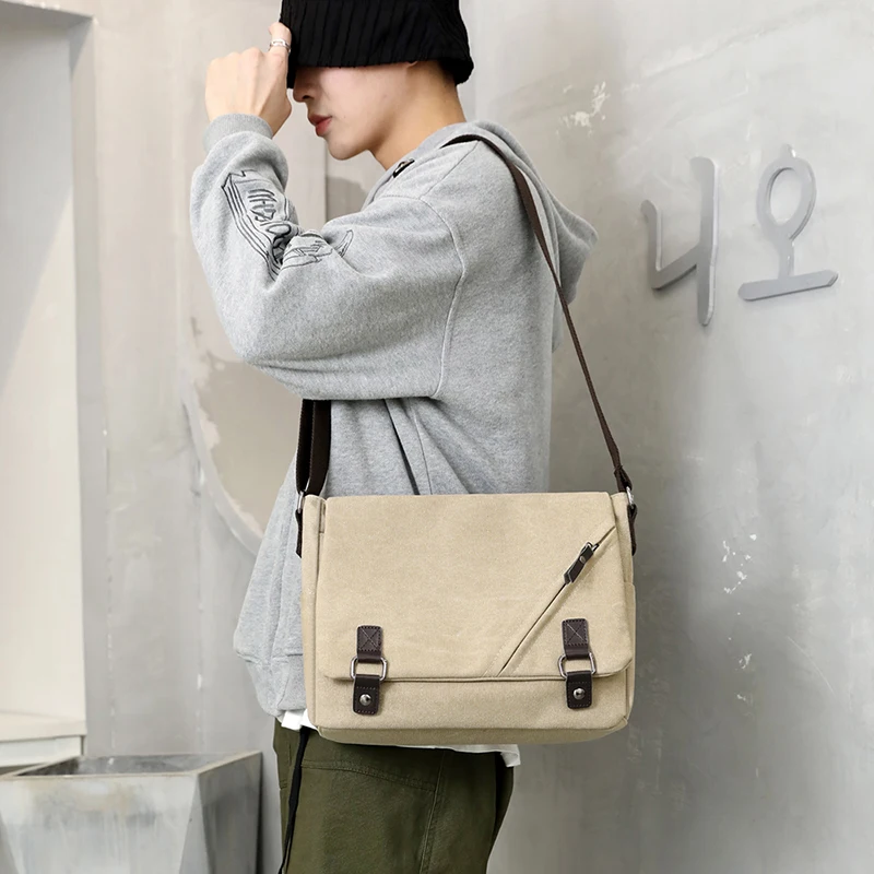 Military Canvas Bag Mens Bags Outdoor Vintage Small Bag Crossbody Sling Army Bags Hiking Sport Fashion Shoulder Bag bandolera