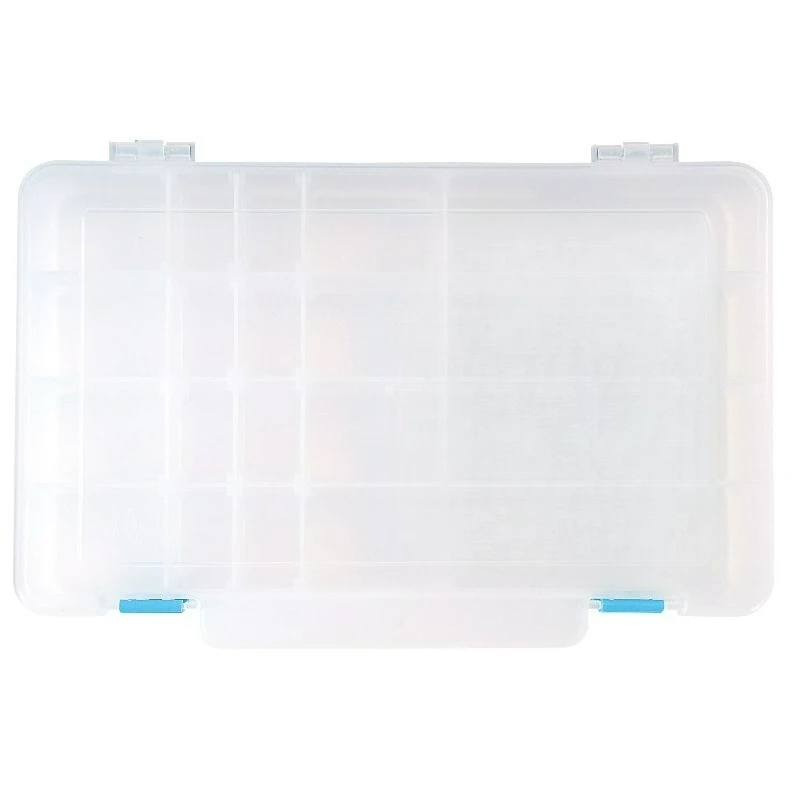 Clear Plastic Bead Organizer Box with Adjustable Compartments