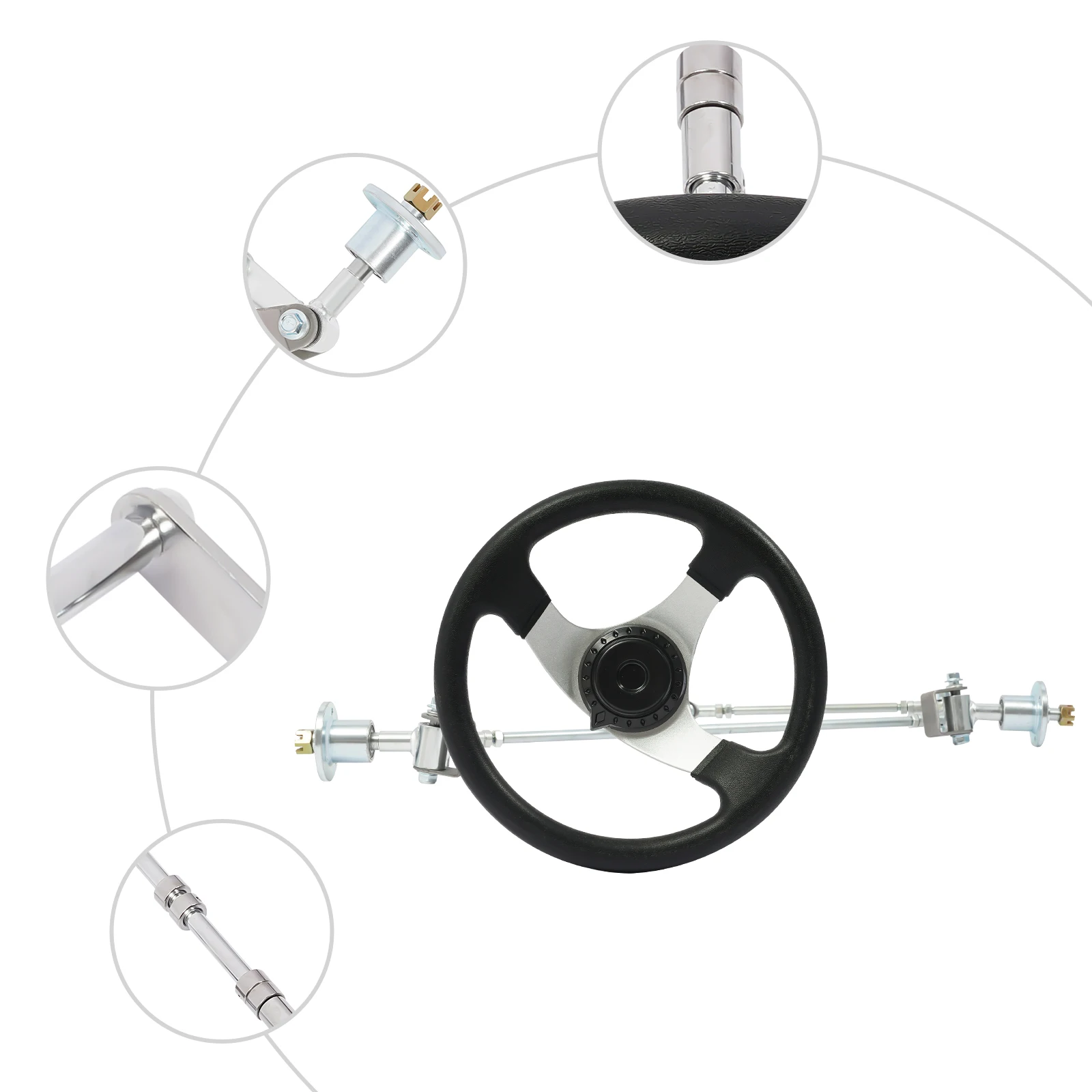 

Front Steering Modification Kit, Steering Wheel Front Drive Assembly, for 168CC Go Kart UTV ATV