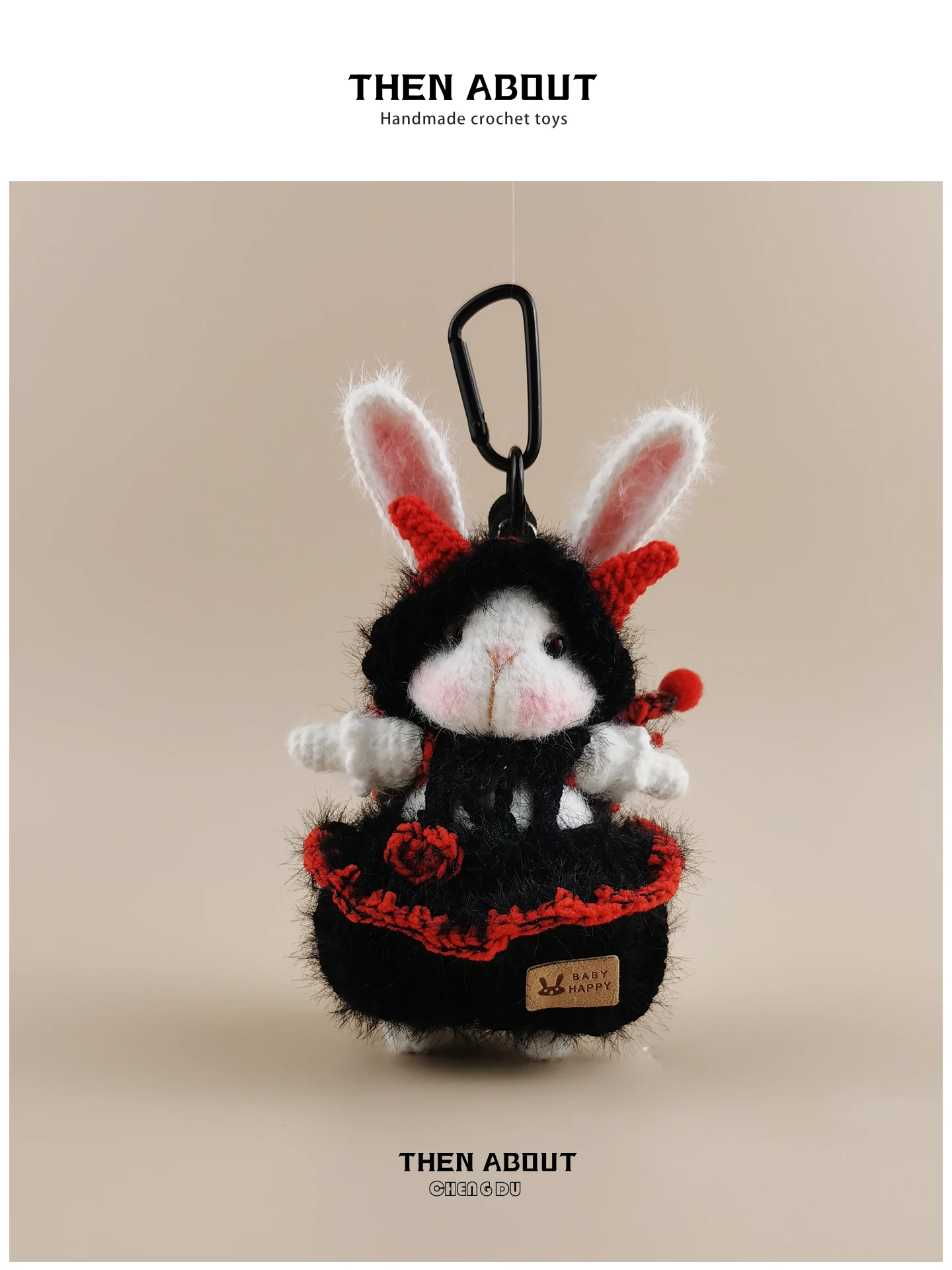 Cute Devil Candy Rabbit Doll Bag Charm Handmade Gift Backpack School Bag Pendant Lovely Toy for Fashion Accessories