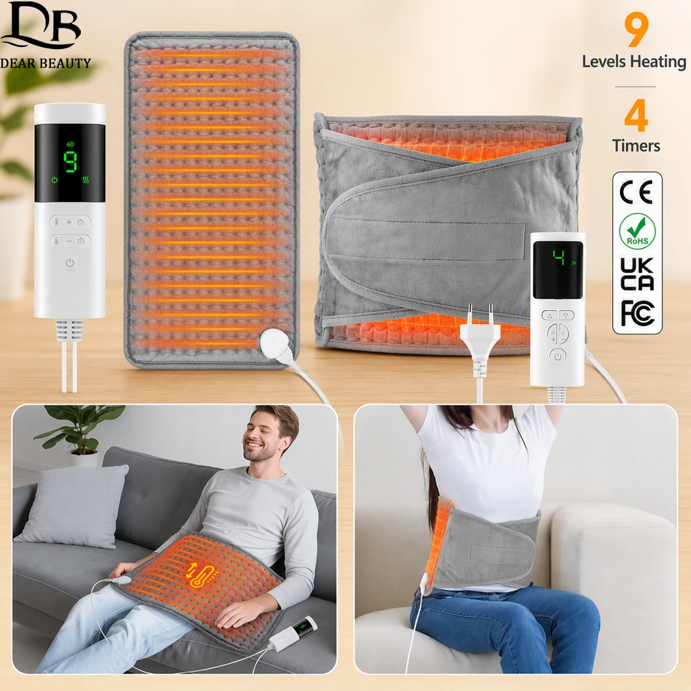 Electric Heating Pad 9 Levels 4 Timer Heating Waist Belt For Back Neck Shoulder Abdomen Warming Blanket Winter Warmer Mat Sofa