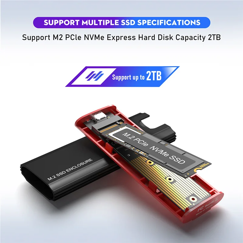 

Корпус M2 SSD NVME M.2 к USB 3.1 SSD Box Чехол для M.2 Pcie Nvme M Key 2230/2242/2260/2280 Бесплатный адаптер для инструментов