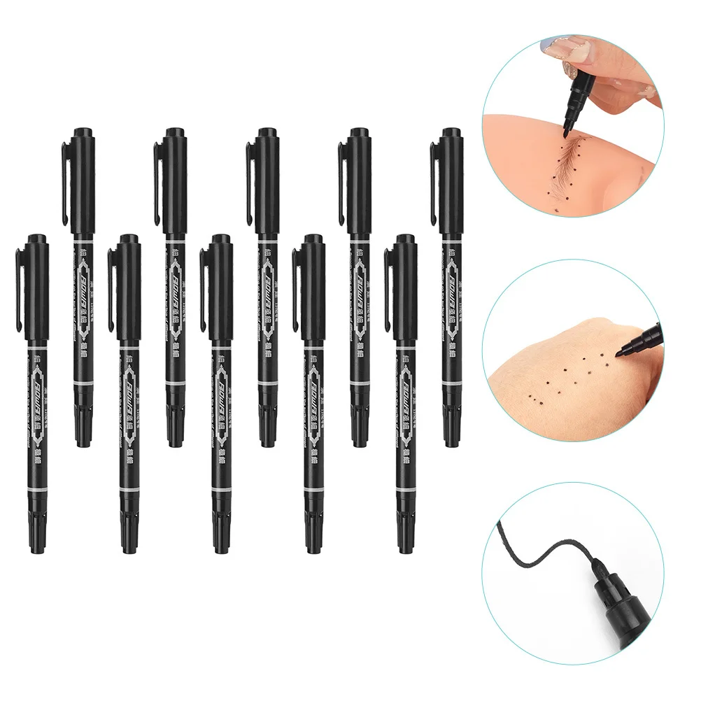 

10Pcs Tattoo Eyebrow Pens Waterproof Skin Marking Markers Tools Durable Salon Mapping Microblading Pen