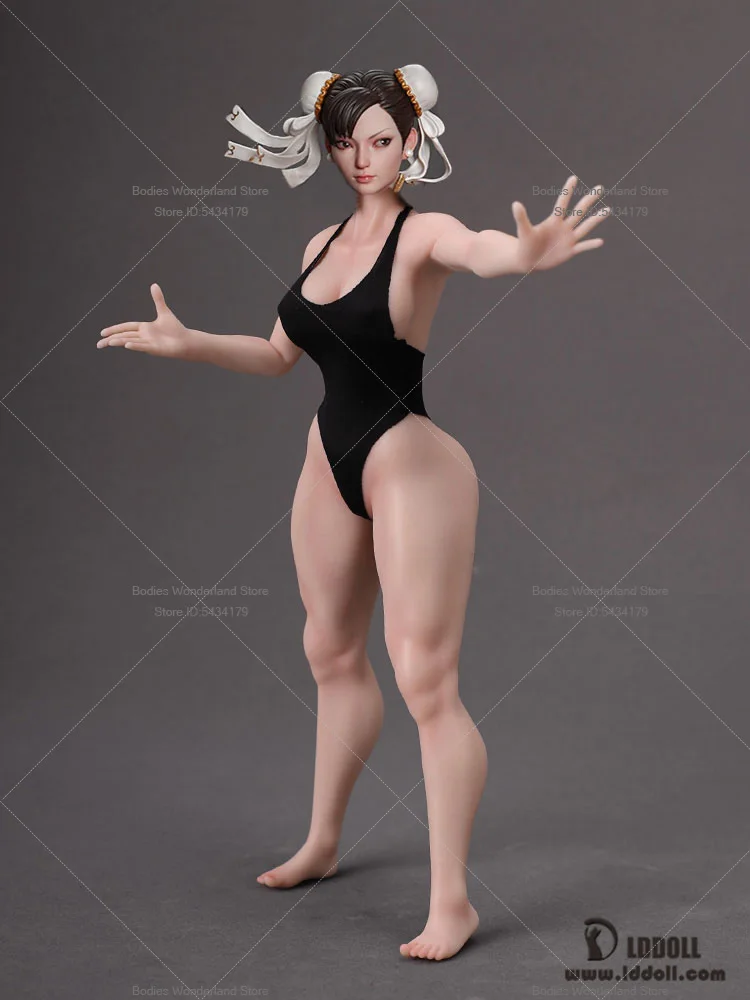 1/6 Scale ChunLi Muscle Seamless Realistic Body Mechanical Steel Arm Without Head Female Soldier Body 12'' Action Figure Doll