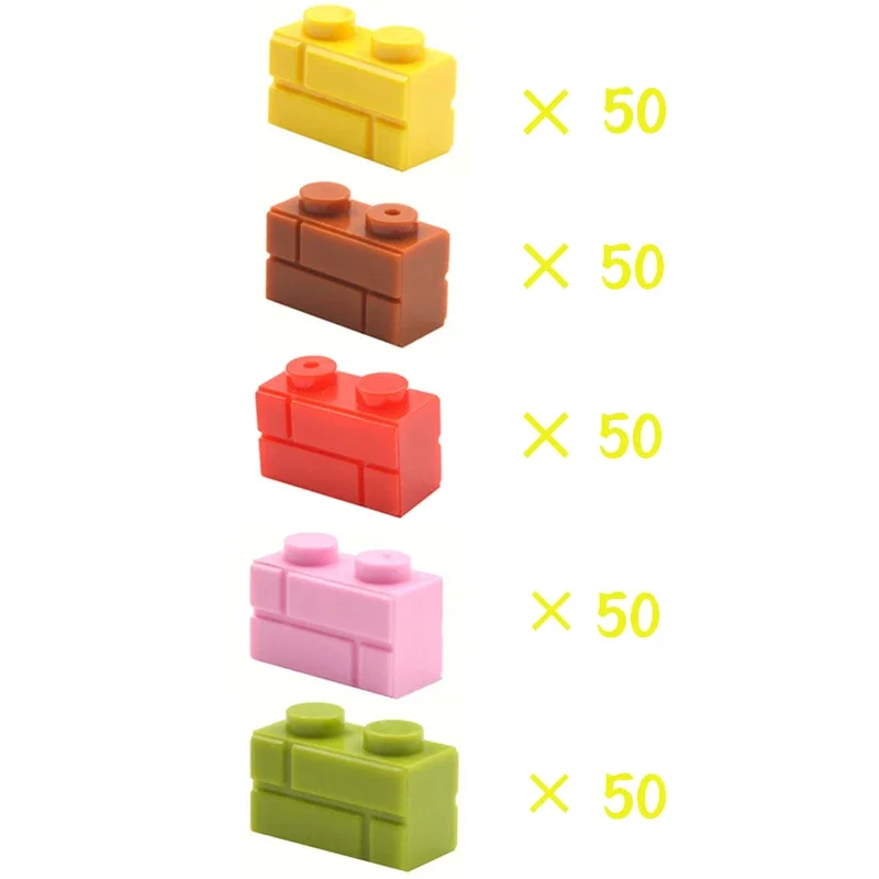 Figuras de parede grossas para blocos de construção, 1x2, rua da cidade, compatíveis com leduo 98283, peças básicas, diy, diy, diy, 500pcs