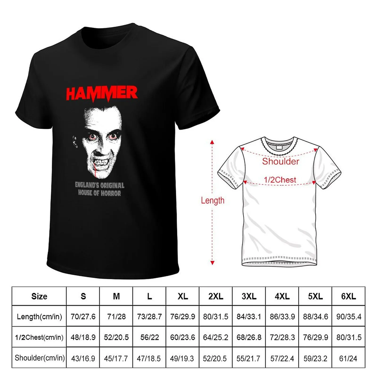 Hammer Films (Scars of Dracula) T-Shirt t shirts for man slim fit T-Shirt