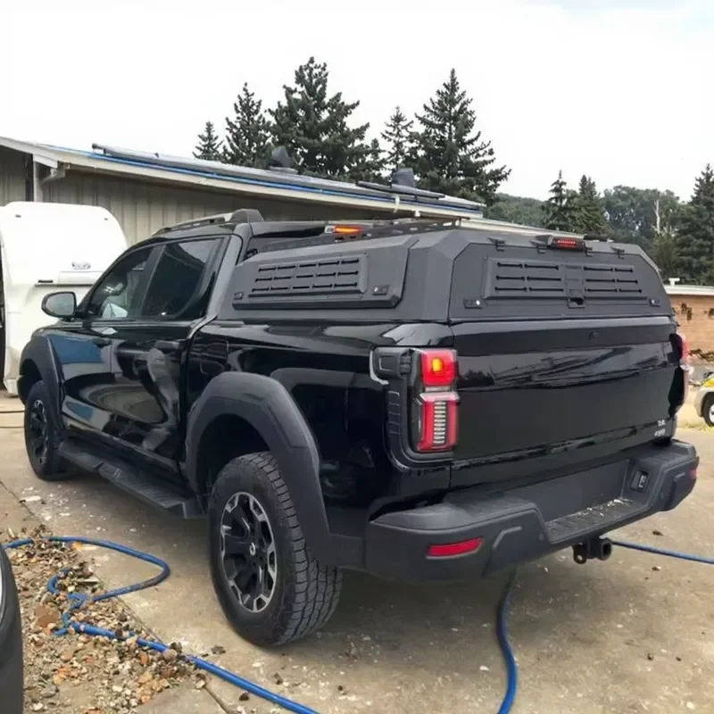 Aluminum Alloy Half Height Canopy for Pick-up Truck Waterproof Roof Top Tent Manual Hinged Operation Locking Tailbox Features