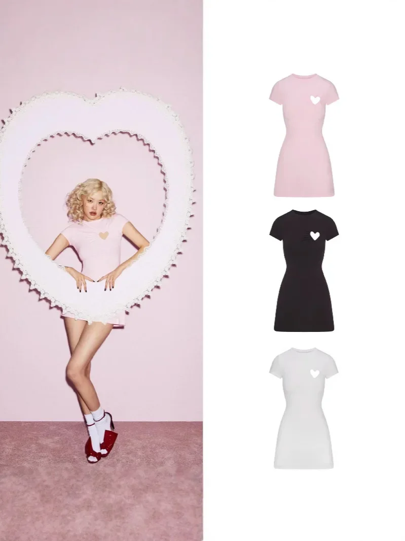 

Kim Valentine's Day rose same style women's love dress short sleeves