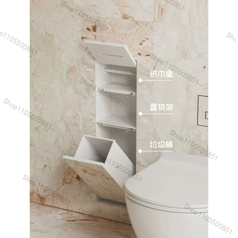 2025 Upgraded Stainless Steel Recessed Trash Can | In-Wall Tissue Box | Space-Saving for Small Bathrooms | Easy Install