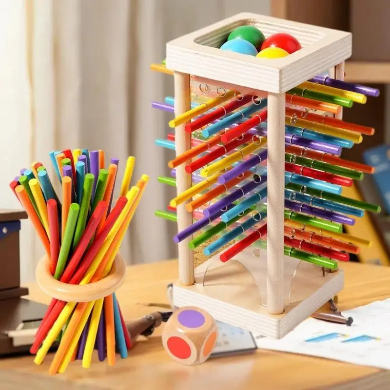 لعبة التعلم الحسي من مونتيسوري: لعبة المهارات الحركية الدقيقة مع مجموعة ألوان لعصي العد للأطفال