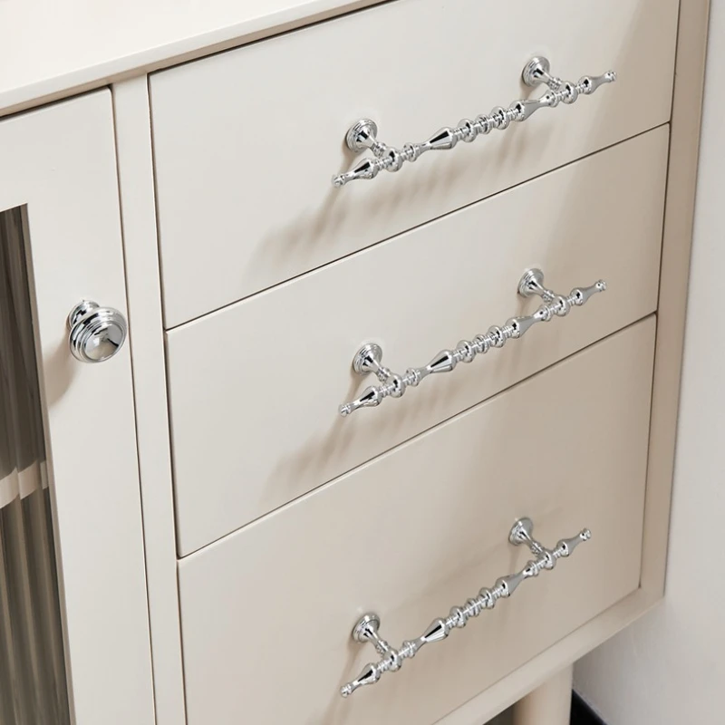 

Хромированные серебристые ручки для шкафов и комодов, европейские латунные ручки для спальни и кухни, элитная фурнитура, мебельные ручки, ручки для ящиков