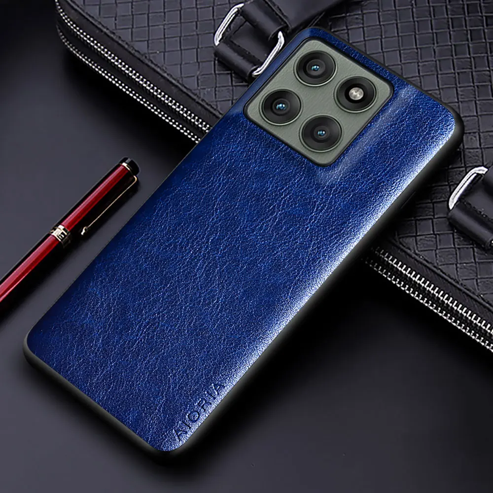 حافظة جلدية فاخرة لهاتف موتورولا إيدج 60 50 فيوجن برو نيو الترا S50 فوندا للأعمال بلون سادة غطاء هاتف صلب من البولي كربونات #4