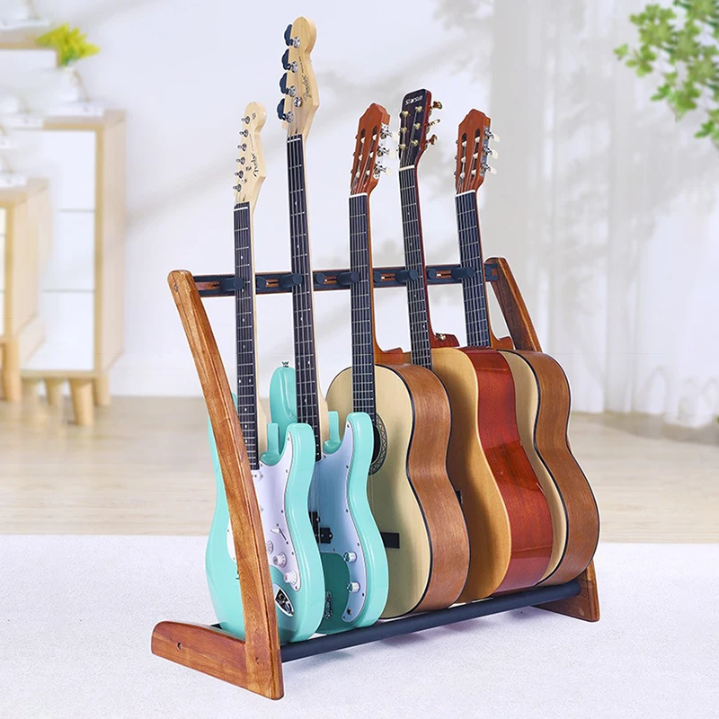 Wooden Guitar Stand 3/5 Holder Floor Stand Adjustable Guitar Display Stands Stable Support Guitars Instrument Rack Accessories