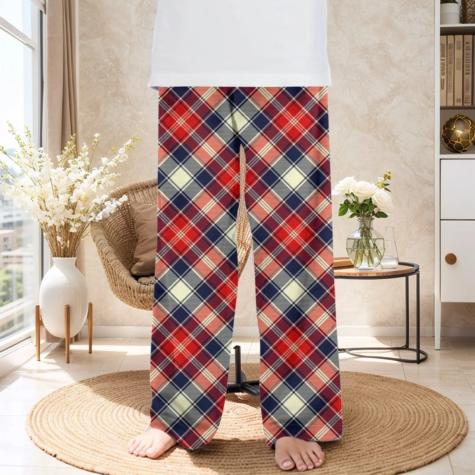 Pajama Pants Kids Flannel Cotton Autumn Winter Brushed Plaid Long Trousers Warm Homewear Pants Boy Girl Sleepwear Pyjama Homme