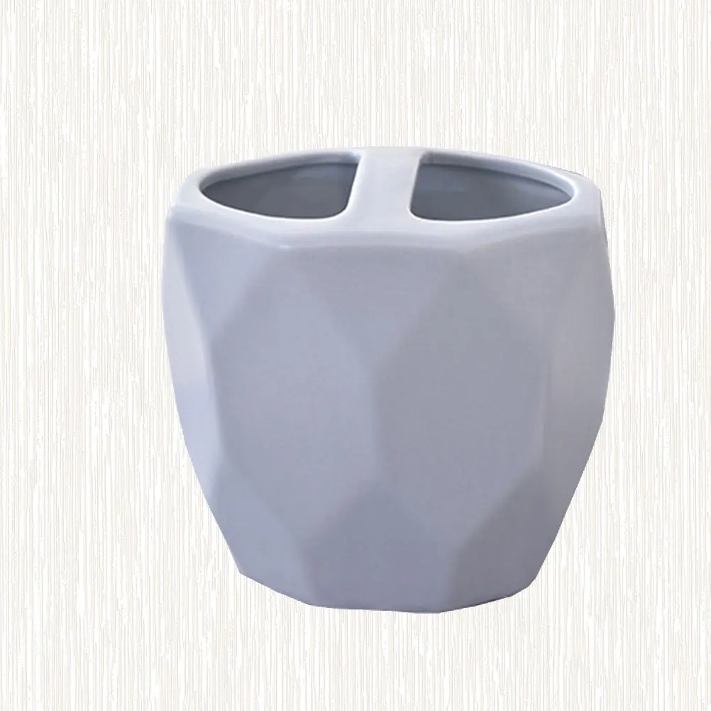 

Ceramic Toothbrush Holders Artistic Design Eco-Friendly Bathroom Decor Organizer Grey Toothbrushes Holder