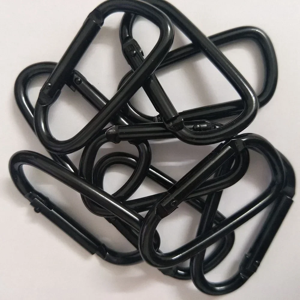 20 pieces black/silver black carabiners