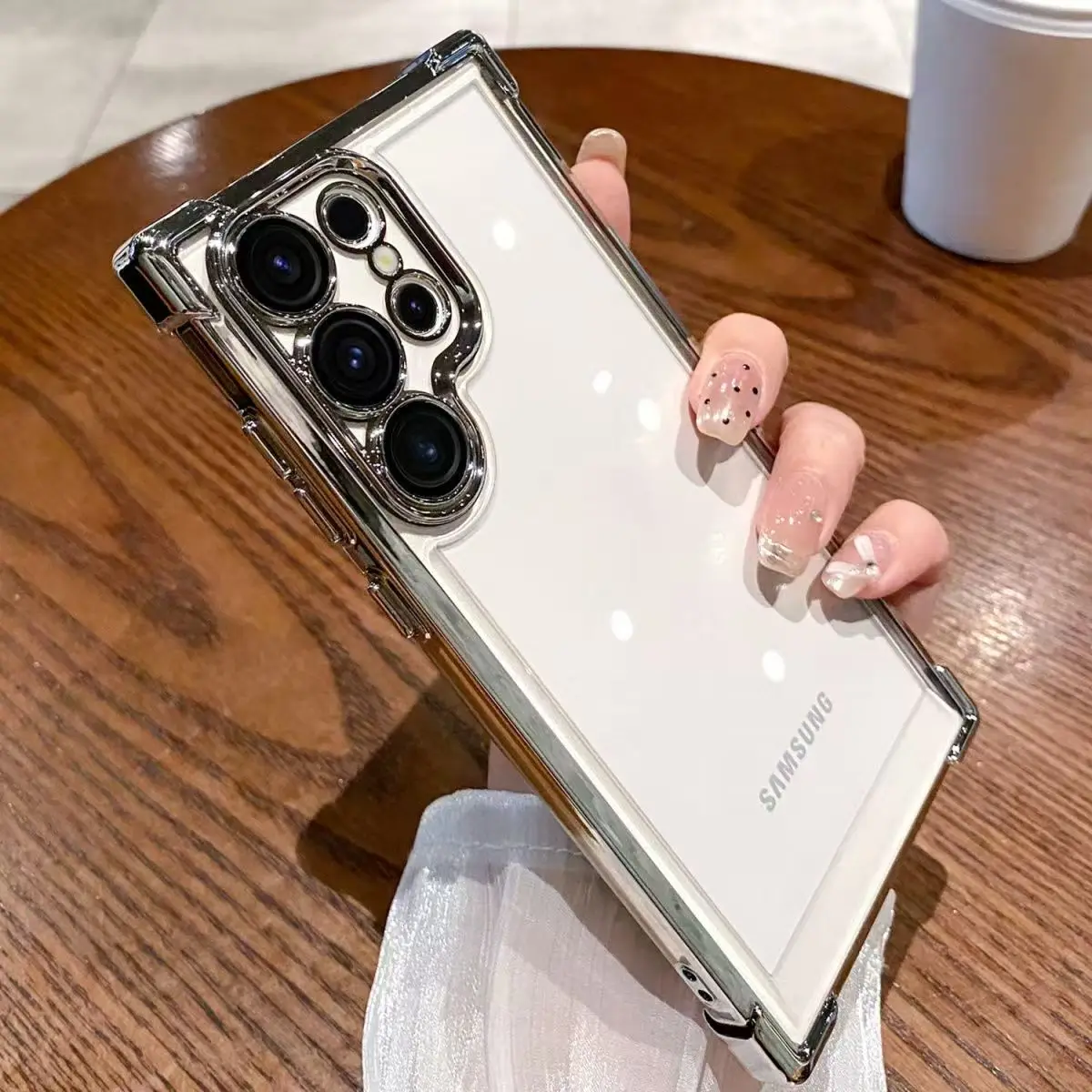 Luxuriöse Transparente Handyhülle mit Beschichtung für Samsung Galaxy S26 S25 Ultra S24 S23 S22 Plus S21 FE A55 A36 A54 A53 A35 A52 A34 Schutzhüllen – Detail 8
