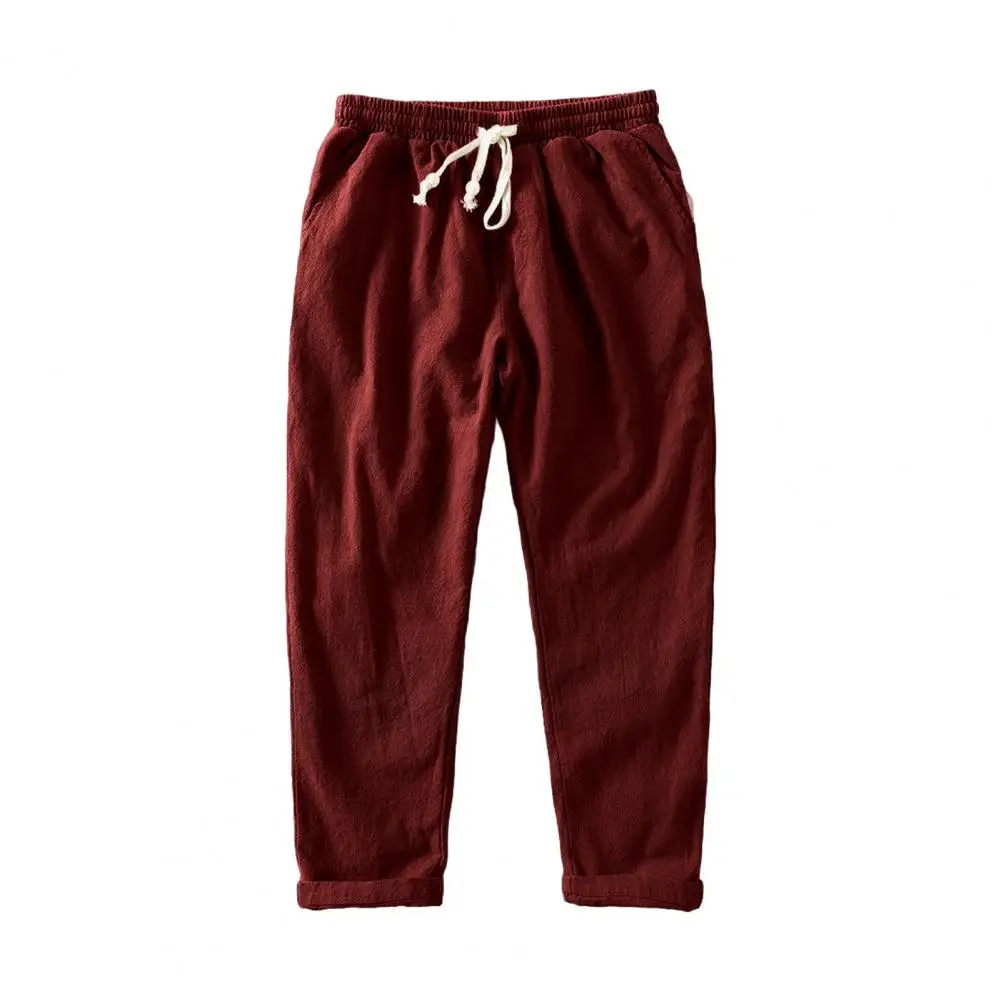 

Мужские прямые брюки с карманами, эластичной резинкой на талии и карманами для ношения спортивных свободных спортивных штанов