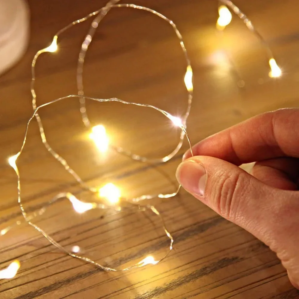 Copper Wire LED String Lights, Fairy Lights, Guirlanda, Decoração De Árvore De Natal, Festa De Casamento, DIY, Feriado, 2m, 5Pcs, 2021