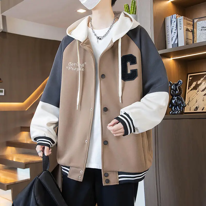 

Coat Clothes Man Clothing Fashion Trend Hooded Jacket Shirt Spring Autumn Clothes Leisure Zipper Hoodie Homewear Youth Clothing
