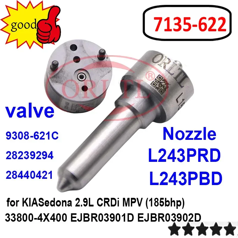 

EJBR03902D NOZZLE L243PRD INJECTOR VALVE 9308-621C REPAIR KITS (7135-622 ) For KIA 33800-4X400 EJBR03901D Euro 4 ORLTL