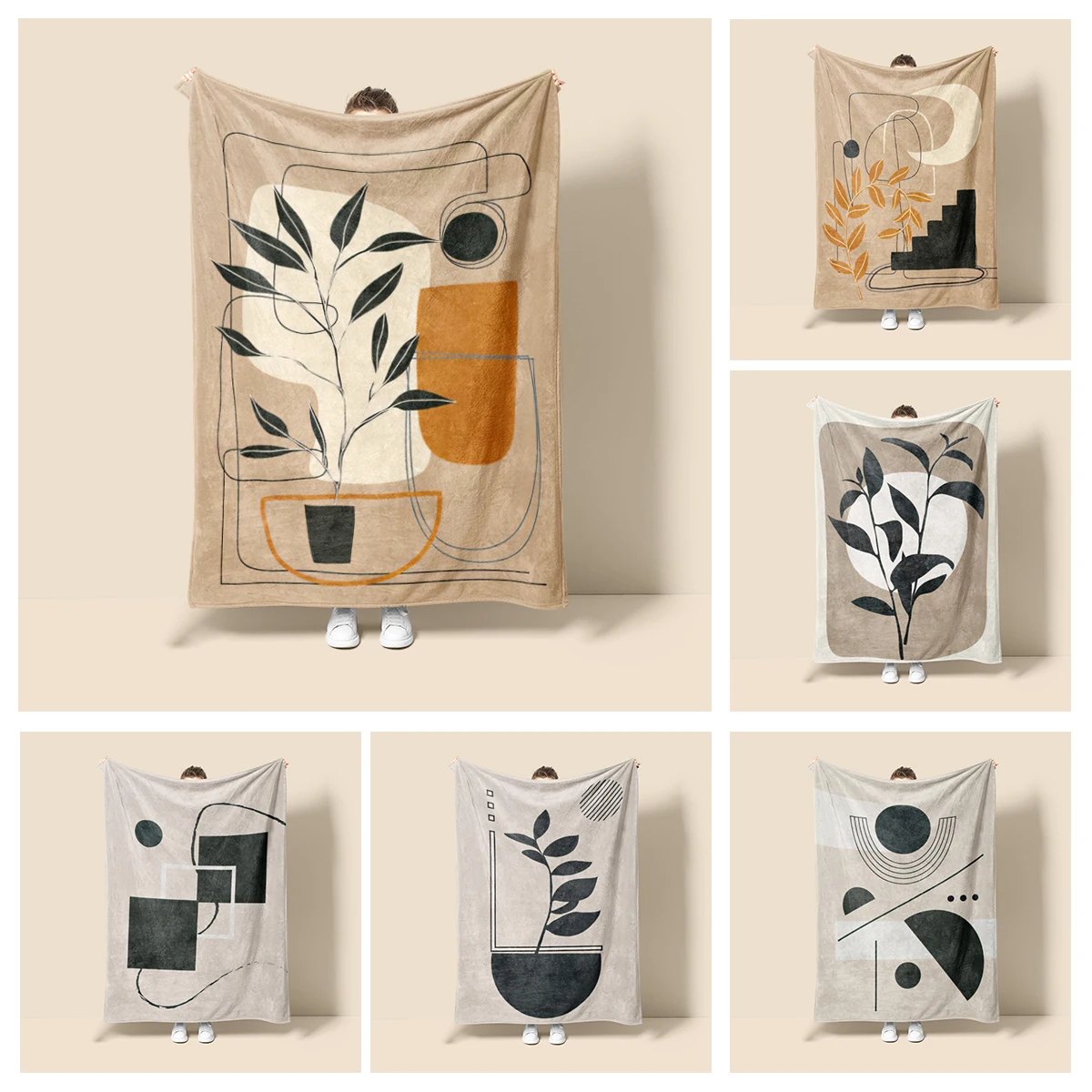 

Home decoration plush Throw Sofa blanket Anime animals Bedspread bed fluffy soft blankets decor Plaid Modern morandi Abstract