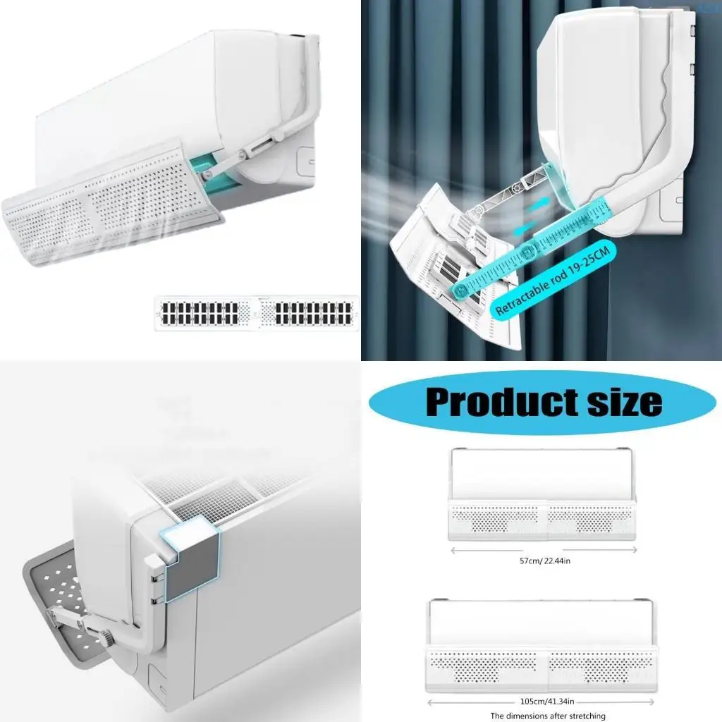 

A2UE Home Use Air Conditioning Vent Deflector for Wall Mounted Units Adjustable Length and Air Conditioner Windshield