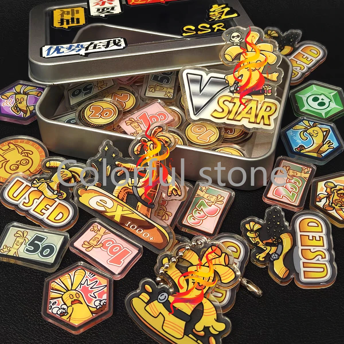 ポケモン-ptcg-ダメージカウンターセット-ゴールデンゴテーマダイス-vstar-マーカー-ex-ボードゲームアクセサリー-ポケモンプレイヤーとファン向け