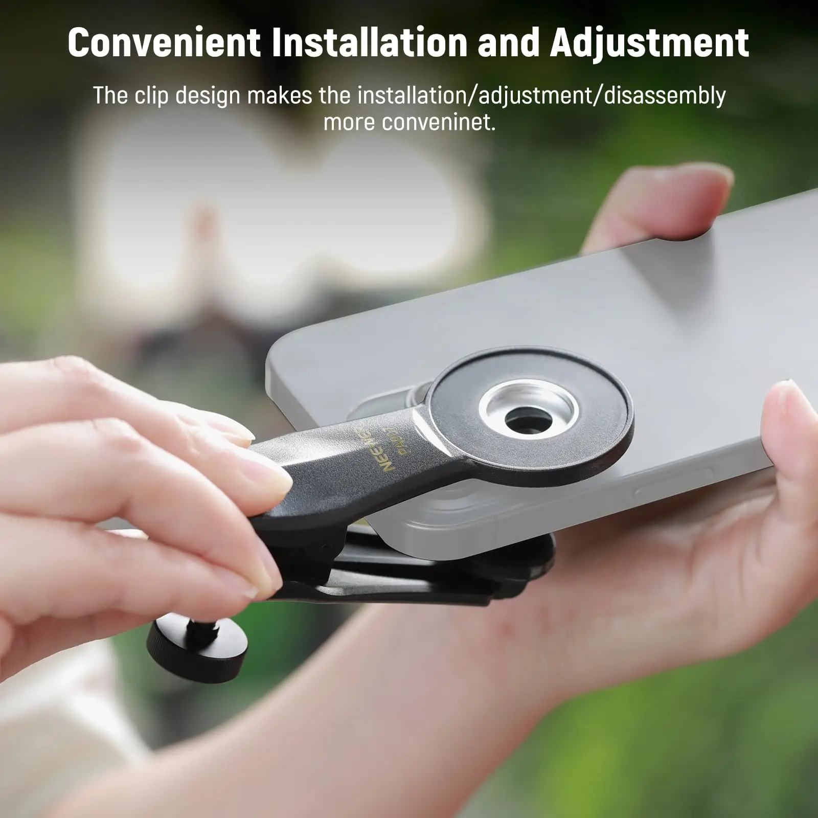 NEEWER iPhone 15 Pro Max 15 Plus 14 13 Samsung Galaxy S24 S23 Ultra Google Pixe 용 17mm 나사 식 렌즈 용 범용 전화 클램프