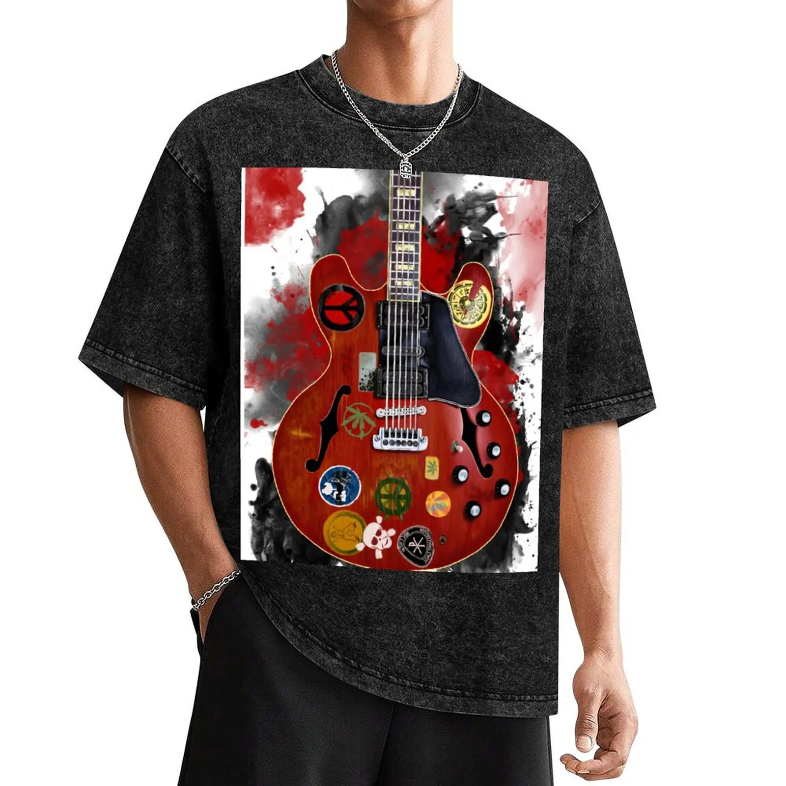 Alvin Lee's electric guitar T-Shirt blanks valentines clothes men t shirts high quality