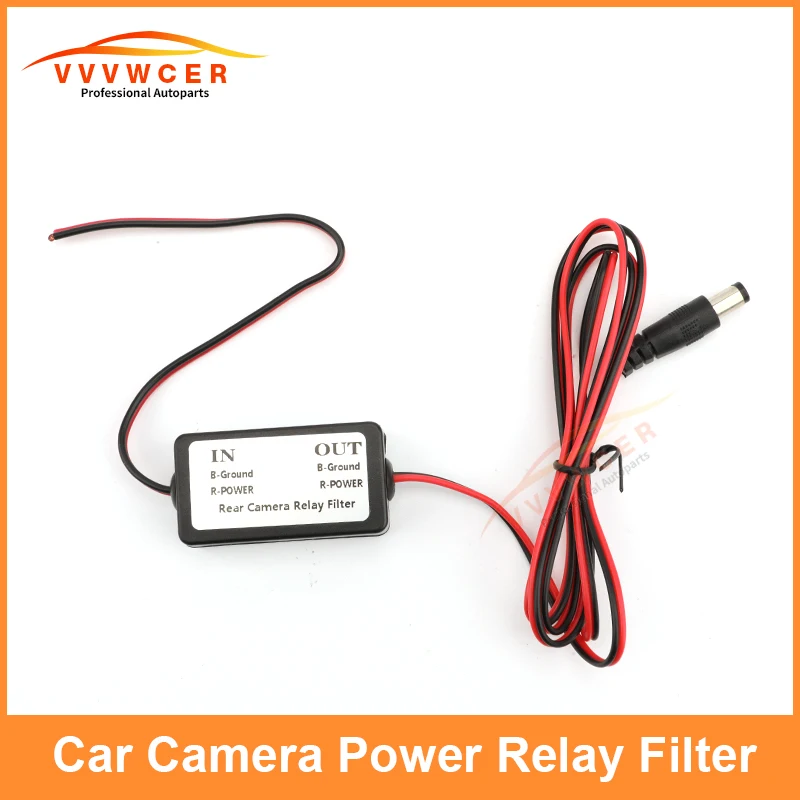 12V DC Car Rear View Camera Rectifier Power Relay Capacitor Filters Reversing  Rectifier Ballasts Anti-interference Connector