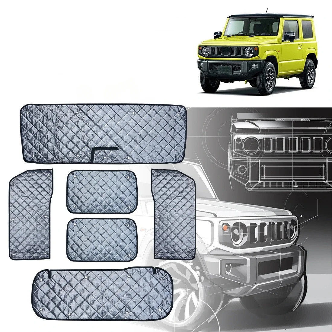 Anti-UV Car Curtain Sun Block Visor Cover Interior Accessories Windshield Sunshade Kit For Suzuki Jimny JB64 JB74W 2019 2020