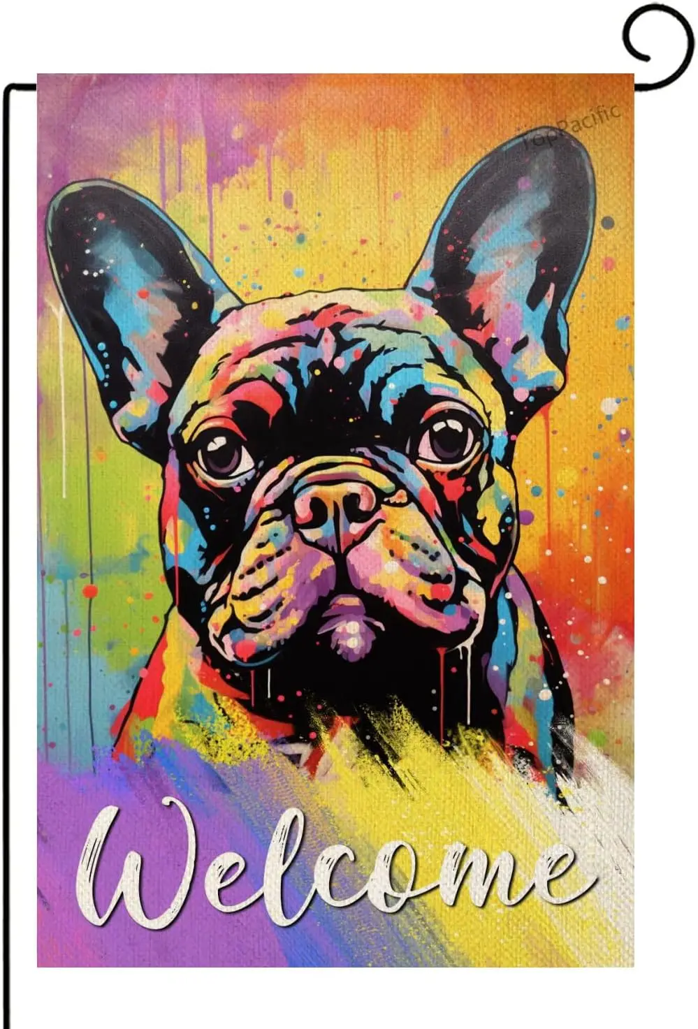 French Bulldog Welcome Garden Flag Dogs Paw Prints Spring Yard Flag Pet Lovers Gift 12x18 Inch Double Sided Pets Welcome Peo uui