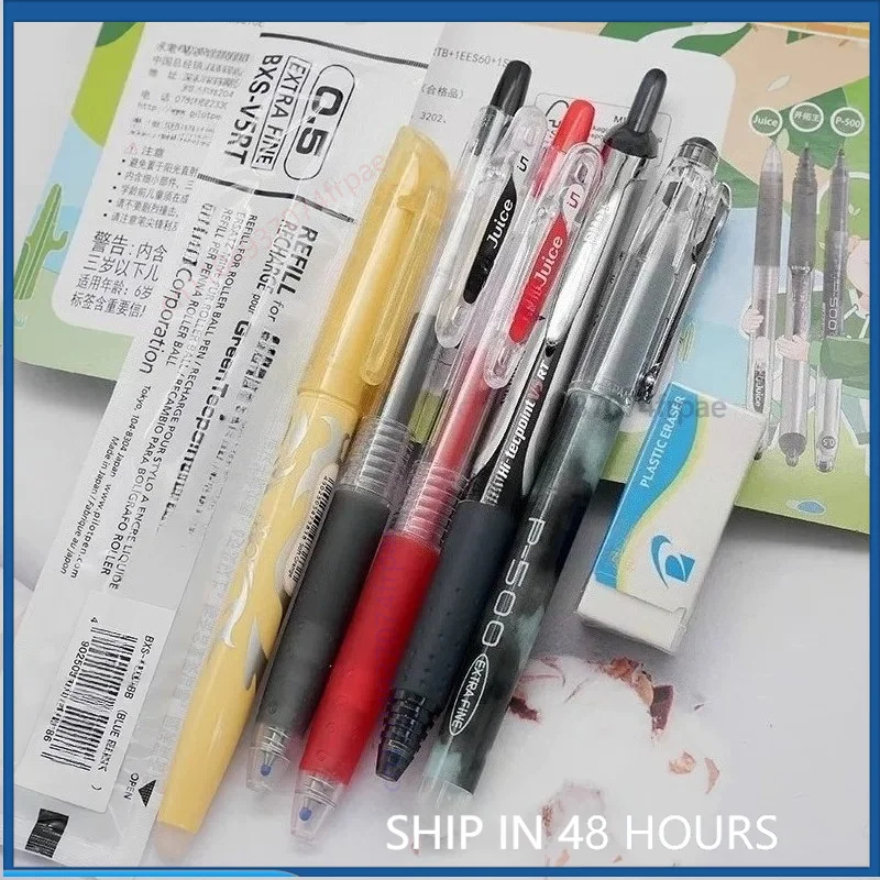 for-pilot-back-to-school-stationery-set-p500-exam-pen-v5-grip-juice-erasable-pen-highlighter-student-writing-kit（2pcs）