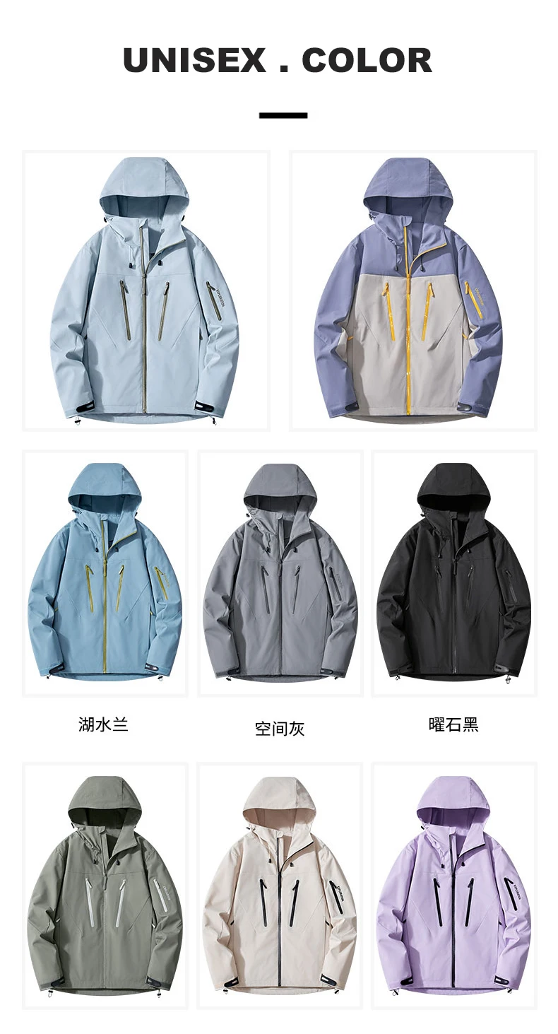 JNLN Unisex Regenmantel Wandern Camping Trekking Bergsteigen Wasserdichte Jacken Männer Frauen Outdoor Sportliche Winddichte Windjacke – Detail 8