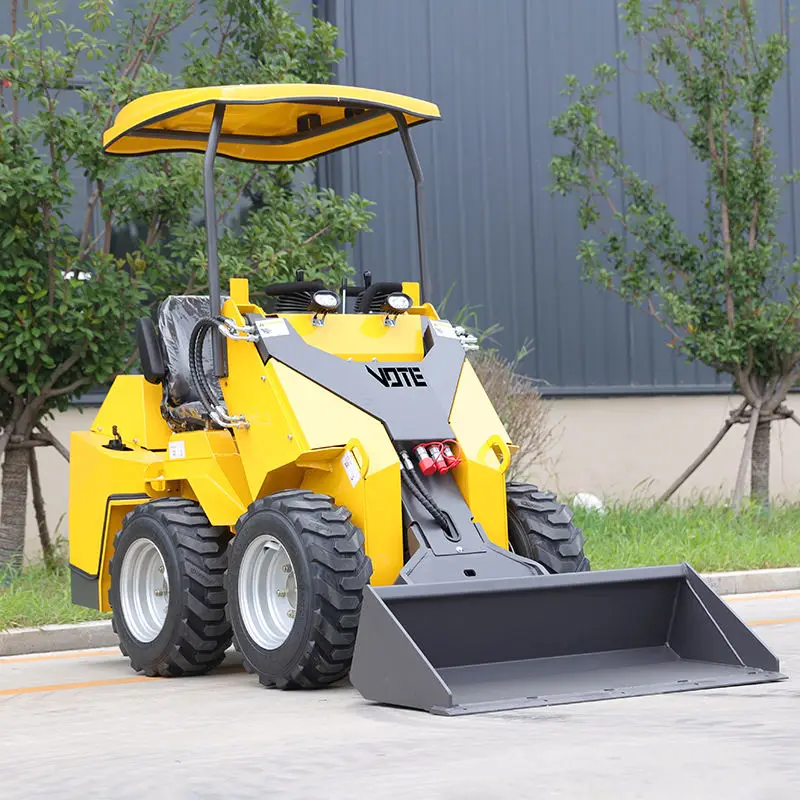 

Free Shipping Mini Skid Steer Loader EPA Engine EURO 5 diesel Multifunctional Loaders with Lawn Mower Snowplow Attachments