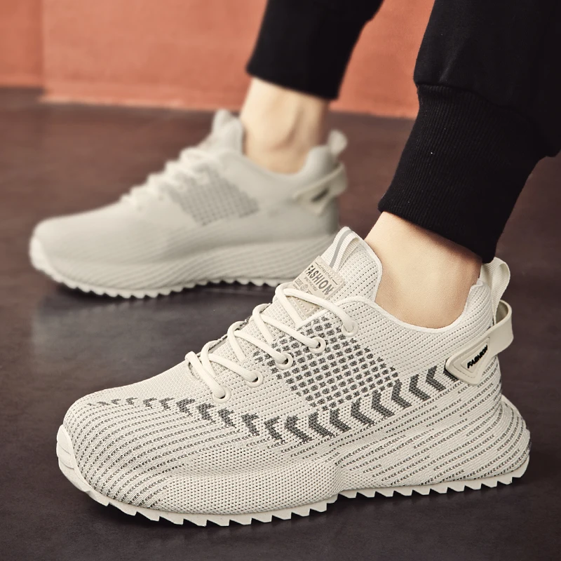 

New Men's Breathable Mesh Shoes - Lightweight, Non-Slip, Casual Sports Shoes with Wrapped Thick Soles, Daddy Shoes Style