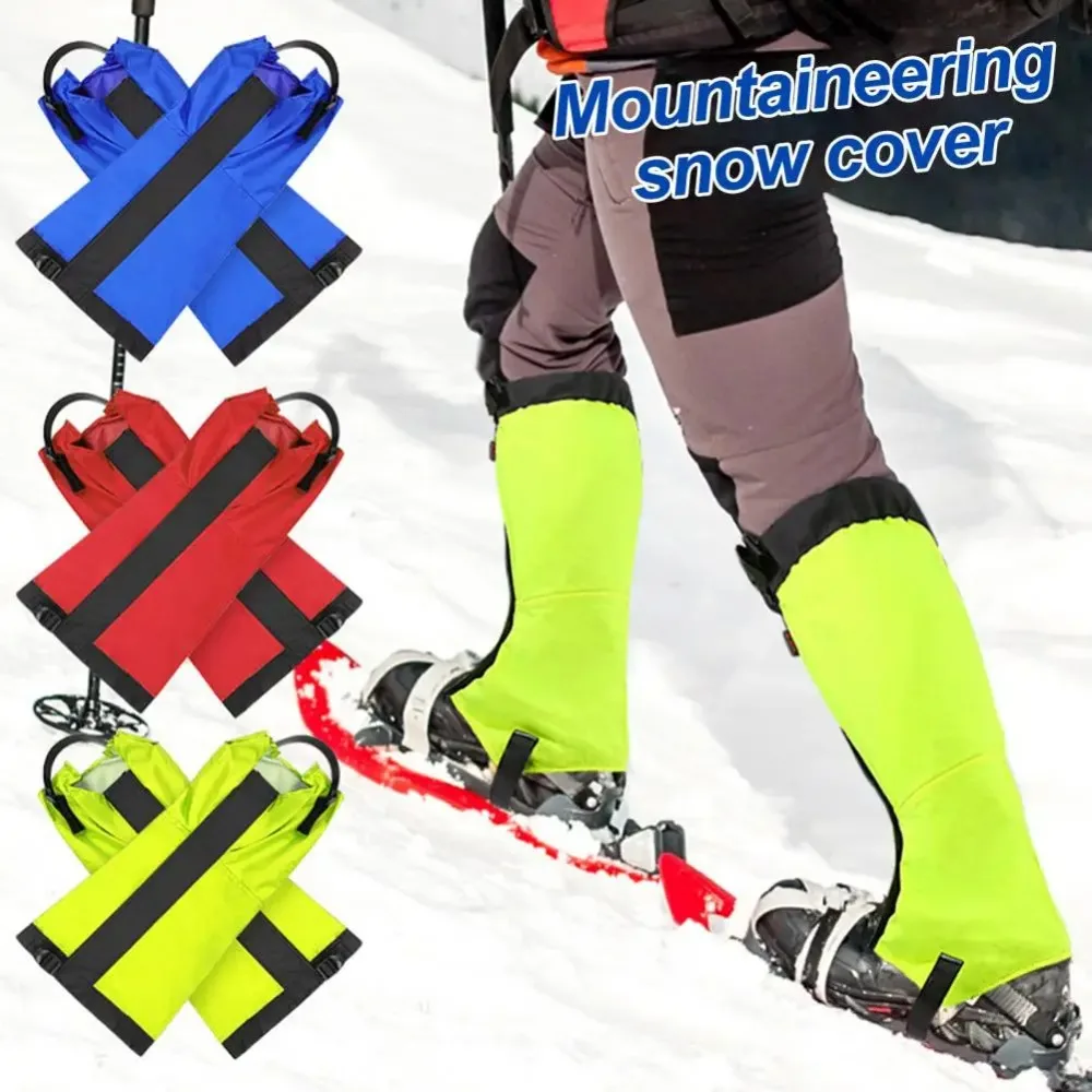 2Pcs Waterproof Leg Gaiters Breathable Adjustable Snow Boot Gaiters Mountaineering Skiing with Fastener Tape Leg Protector