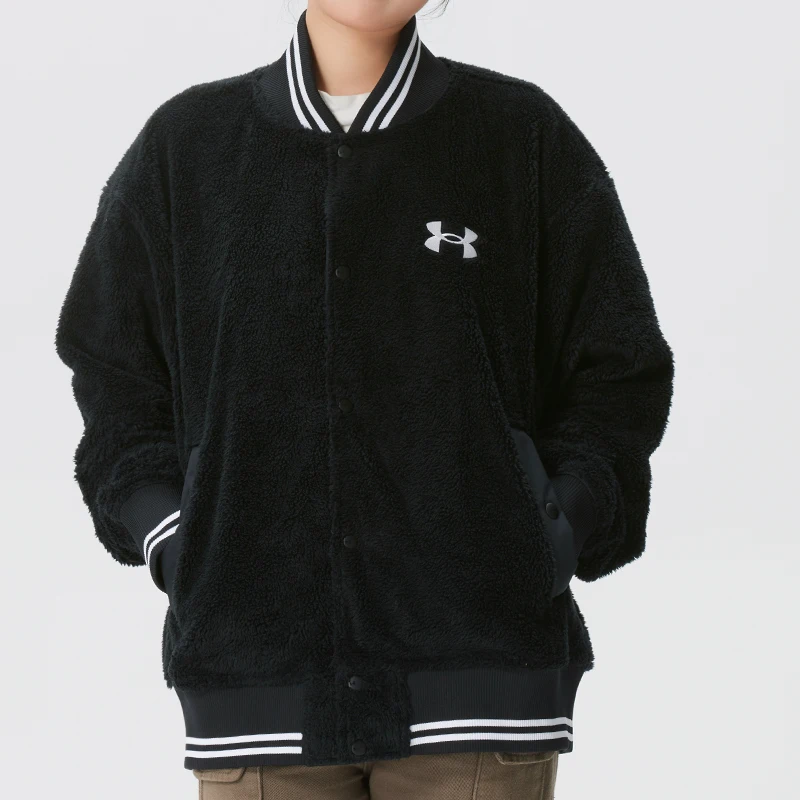 

Under Armour Men's and Women's Sportswear Fashionable Baseball Jacket Windproof Casual Knit Jacket 1389370-001