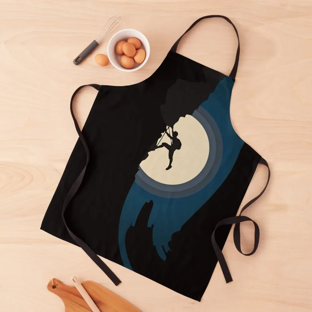 

Moon Silhouette Rock Climbing. Rock Climbing Apron Kitchens Accessories japanese style Apron