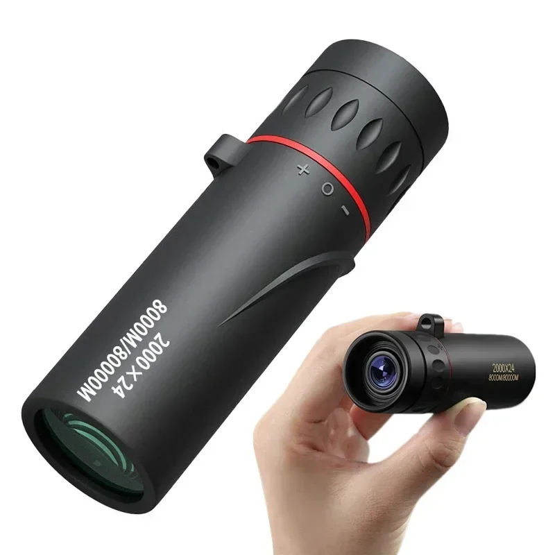 2000x24 HD Monocular Telescope Outdoor Mini Portable Zoom Monocular Phone Telescope Travel Hiking Camping Birdwatching Telescope