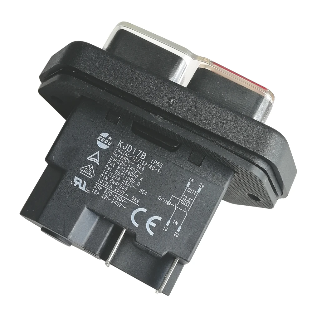 KEDU KJD17B 4-Terminals Electromagnetic Pushbutton Switches for Electric Slicer Meat Grinder 220V-240V view 5