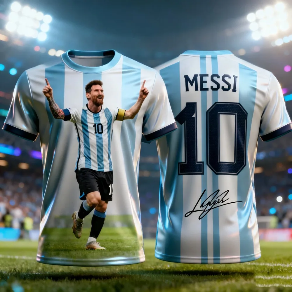 Messi 3D Printed Football Sport T-Shirt