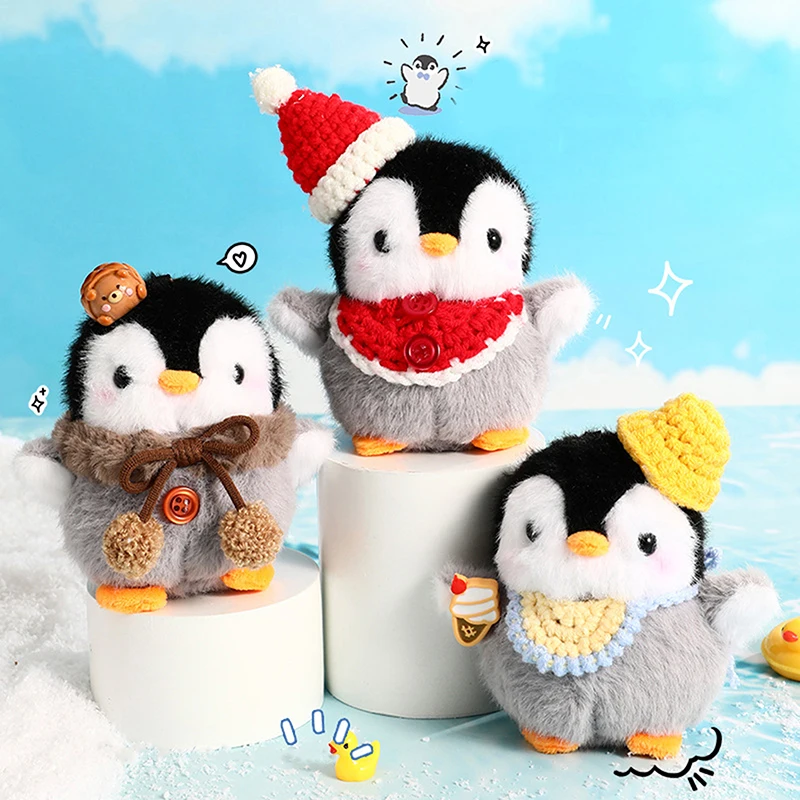 Bonito dos desenhos animados de pelúcia pinguim saco pingente kawaii brinquedos de pelúcia pingente chaveiro mochila decoração acessórios presentes aniversário