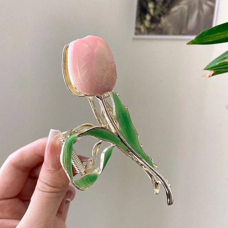 Mode neuesten Tulpe Klaue Blume Kopfschmuck Retro Clip Trend süßes Mädchen Geschenk Schmuck Haarschmuck Mädchen Geschenk