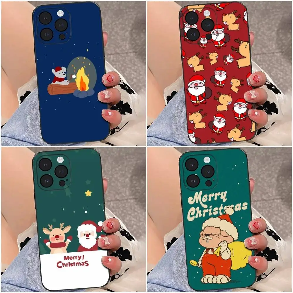 

Santa Claus Phone Case For iPhone 16e,16se4,16,15,14,13,12,Pro,Max,11,Plus,XR,XS Max Shockproof Silicone Soft Shell