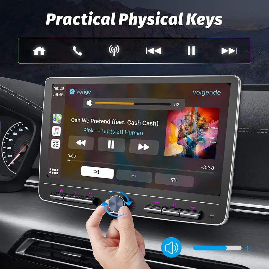 Inch Dubbel Din Autoradio Draadloos CarPlay Android Auto 2G32G Afneembaar touchscreen Android Car Play Radio Bluetooth AM FM GPS