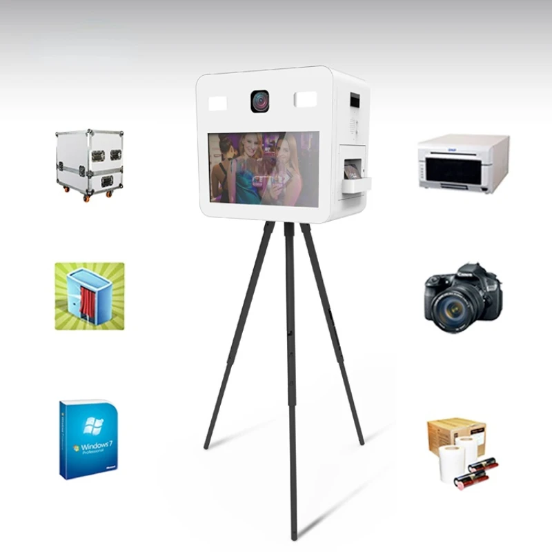 Wifi 4G network Connected Post Pictures To FB Page Digital Signage Selfie terminals