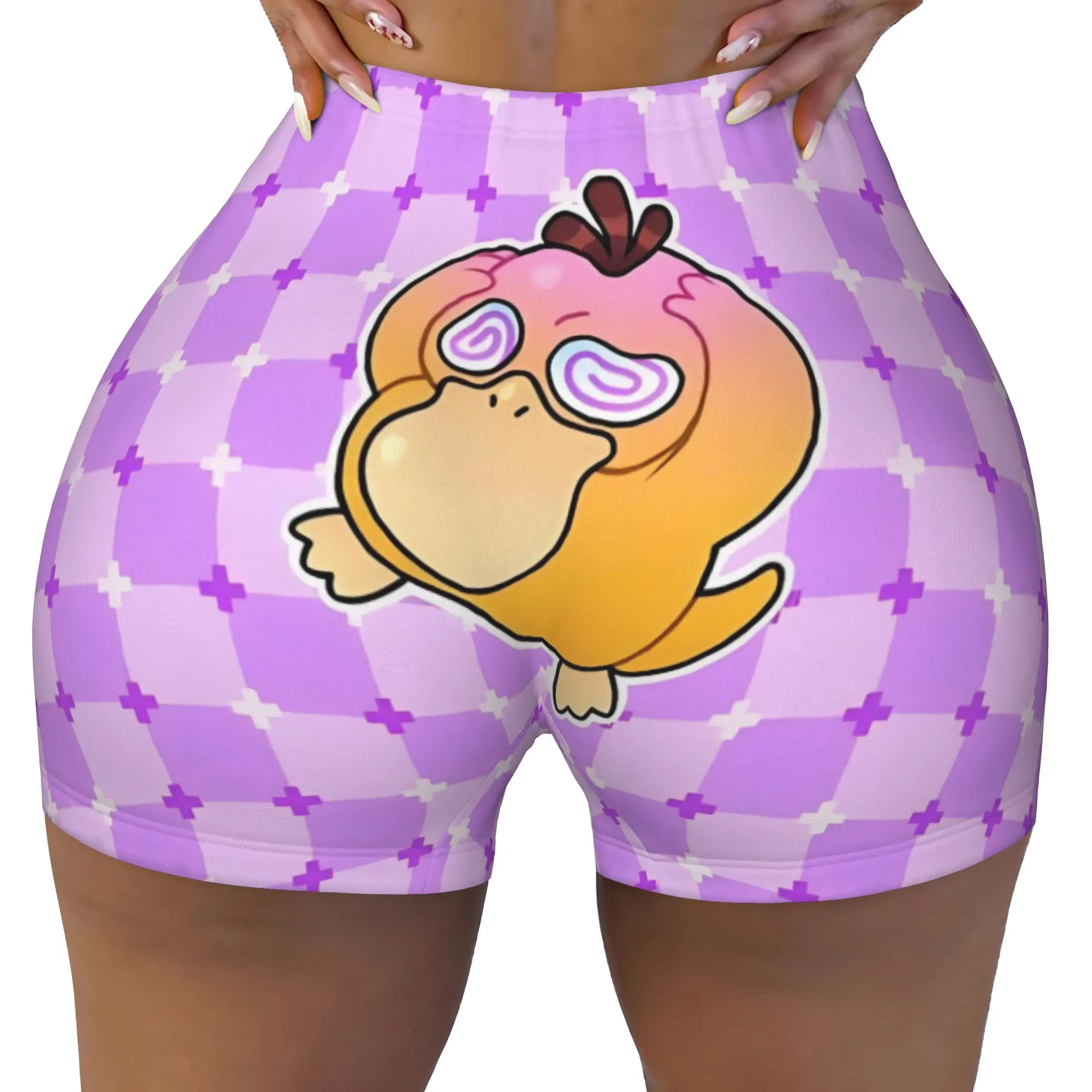 Custom P-Psyducks Workout Volleyball Biker Shorts Women Animated Film Gym Yoga Shorts