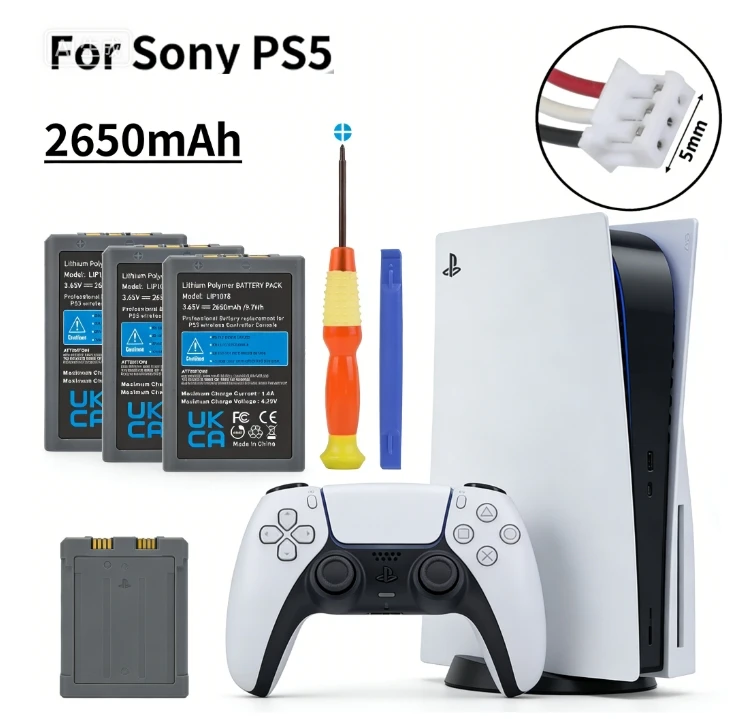 1-10PCS LIP1078 Replacement Battery 3.65V 2650mAh for Sony Playstation 5 DualSense CFI-ZCT1W Wireless Controller PS5